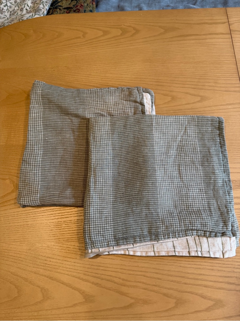 RARE FIND Threshold x Studio McGee Green Linen Plaid pillow covers
